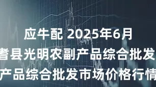 应牛配 2025年6月8日新疆焉耆县光明农副产品综合批发市场价格行情